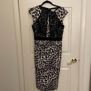 NY&C Leopard Sheath Dress Sz M